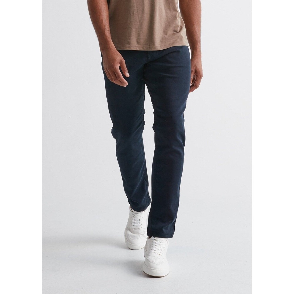 DU/ER Pants Mens 30 Navy Blue No Sweat T2X Relaxed Stretch Flat Front Chino